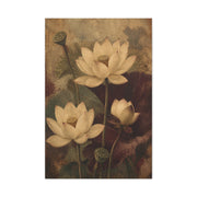 Vintage Lotus Botanical Painting Wall Art & Canvas Print