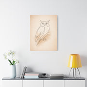 Minimal Line Art Owl Sketch Wall Art & Canvas Print