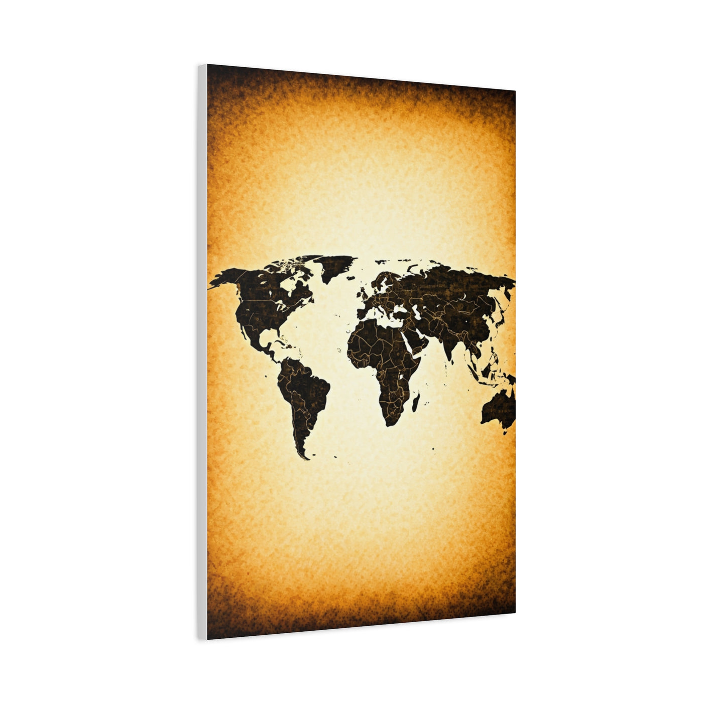Minimal Black Silhouette World Map Wall Art & Canvas Prints