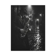 Noir Jazz Saxophone Alley Wall Art & Canvas Print