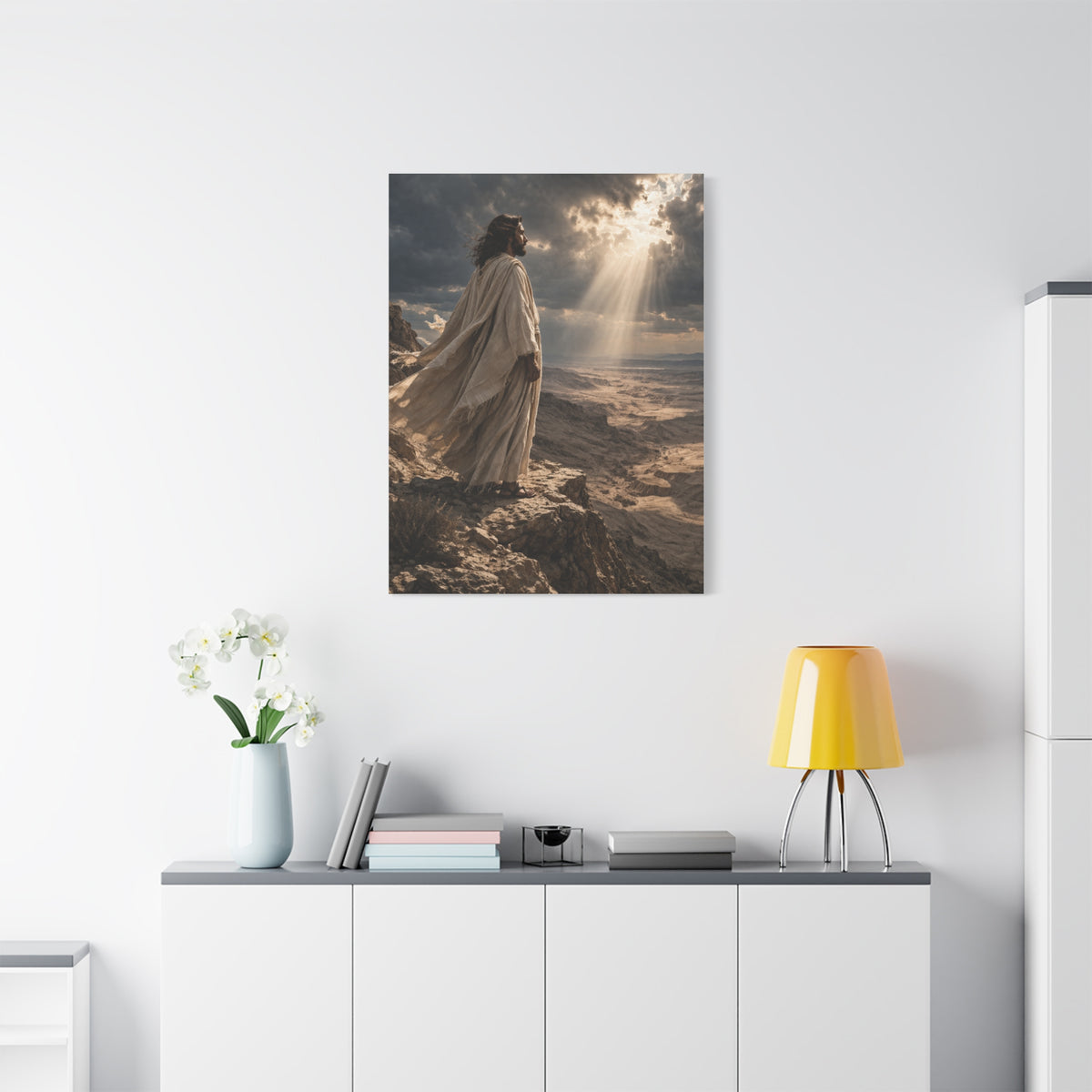 Christ Overlooking the Wilderness Light Wall Art & Canvas Print