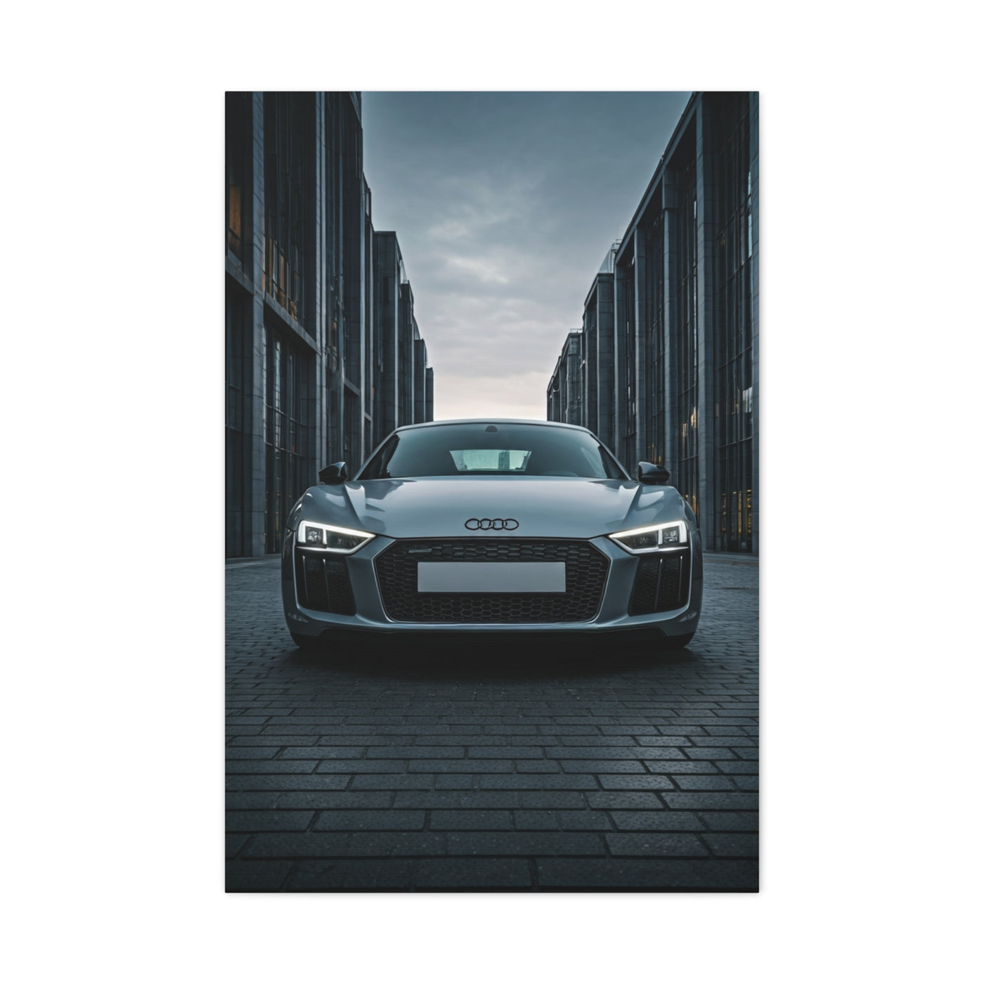 Audi R8 Berlin Minimalist Street Frame Wall Art & Canvas Prints