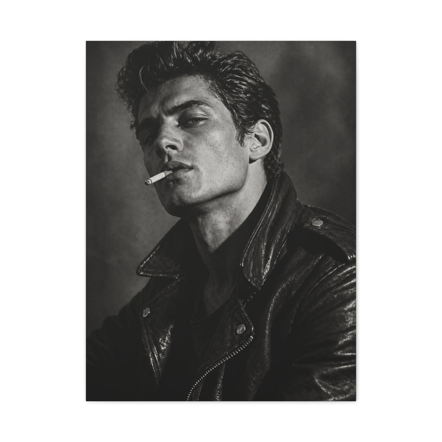 Rebel Leather Jacket Portrait Wall Art & Canvas Print