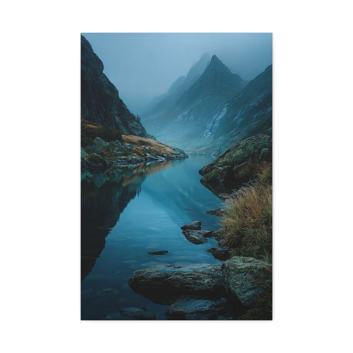 Misty Mountain Reflection Wall Art & Canvas Print