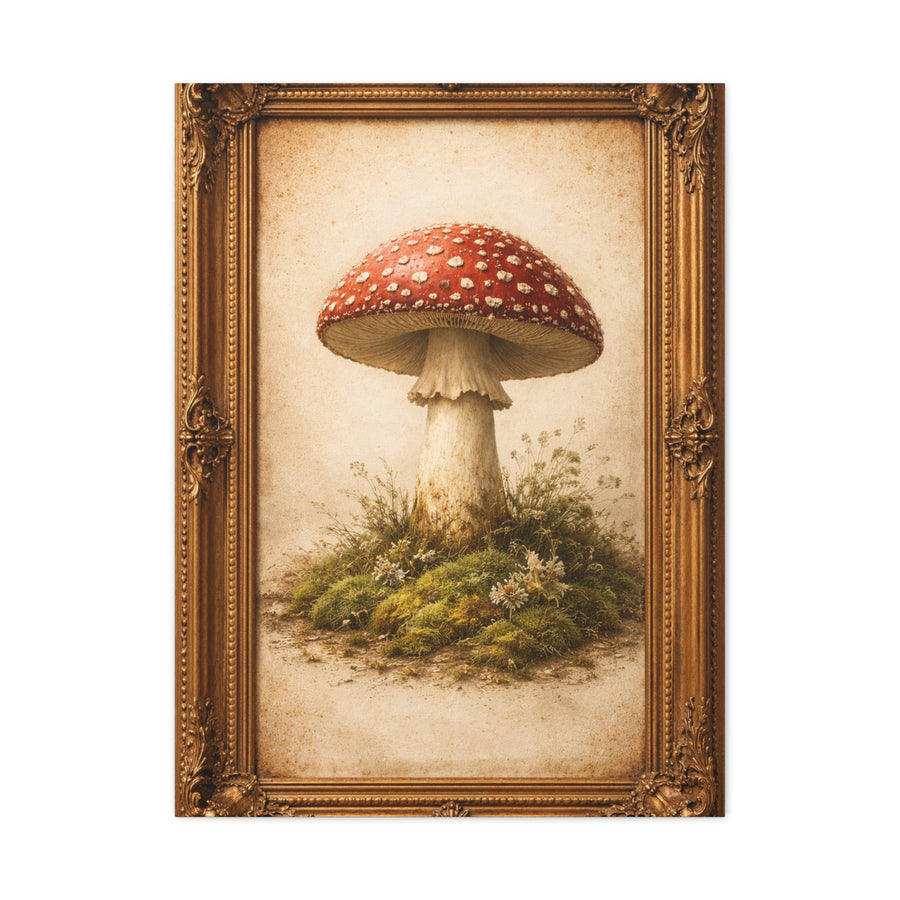 Antique Gold-Framed Amanita Portrait Wall Art & Canvas Print