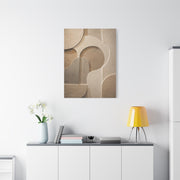 Warm Neutral Plaster Relief Abstract Wall Art & Canvas Print