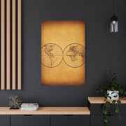 Twin Hemisphere Antique World Map Wall Art & Canvas Prints