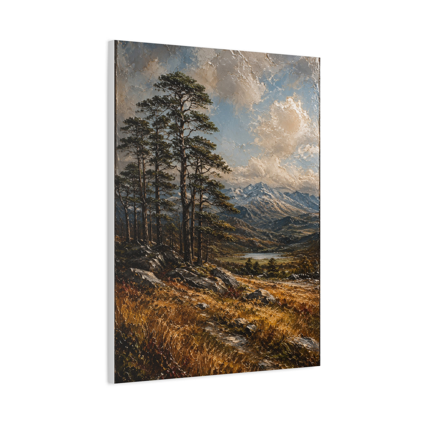 Mountain Pine Landscape Oil Painting Trees Wall Art & Canvas Print