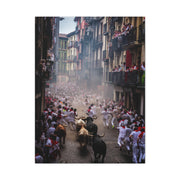 Pamplona Festival Bull Run Wall Art & Canvas Print