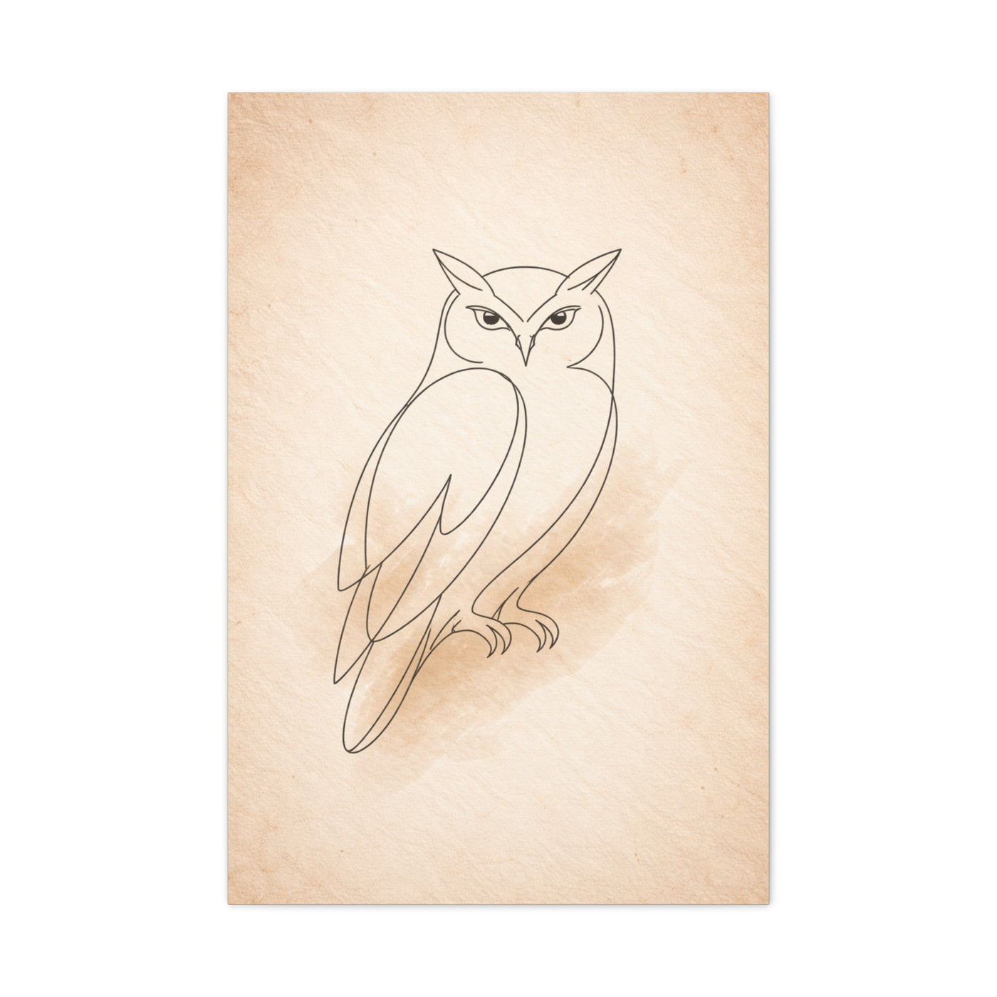 Minimal Line Art Owl Sketch Wall Art & Canvas Print