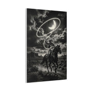 Moon Lasso Cowgirl Night Scene Wall Art & Canvas Print