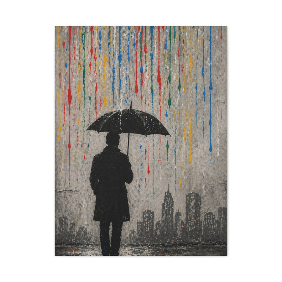 Urban Rain Umbrella Street Art Wall Art & Canvas Print