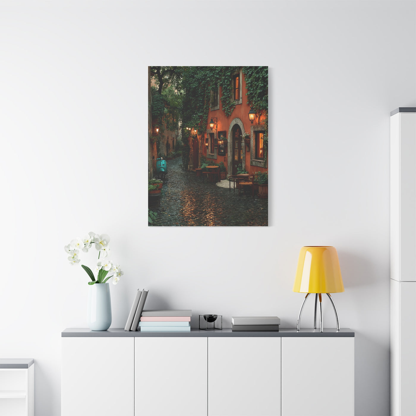 Italian Alley Evening Glow Wall Art & Canvas Print