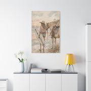 Surf Cowgirl Beach Horizon Scene Wall Art & Canvas Print