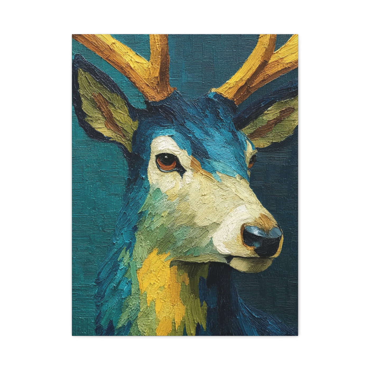 Modern Expressionist Deer Portrait Wall Art & Canvas Print