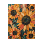 Rustic Color-Wash Sunflower Panel Wall Art & Canvas Print