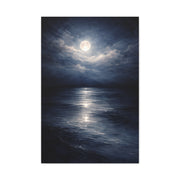 Moonlit Ocean Horizon Wall Art & Canvas Print