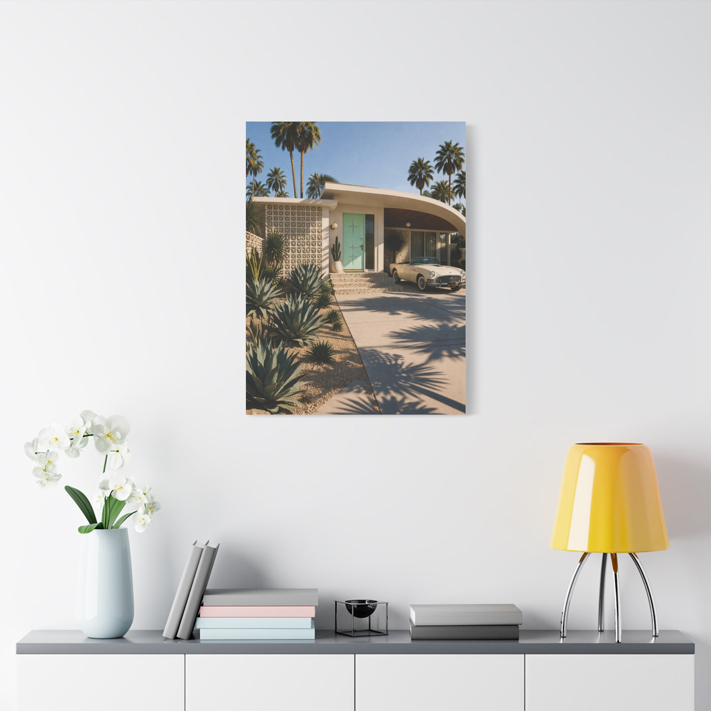 Palm Springs Modern Villa Exterior Wall Art & Canvas Print