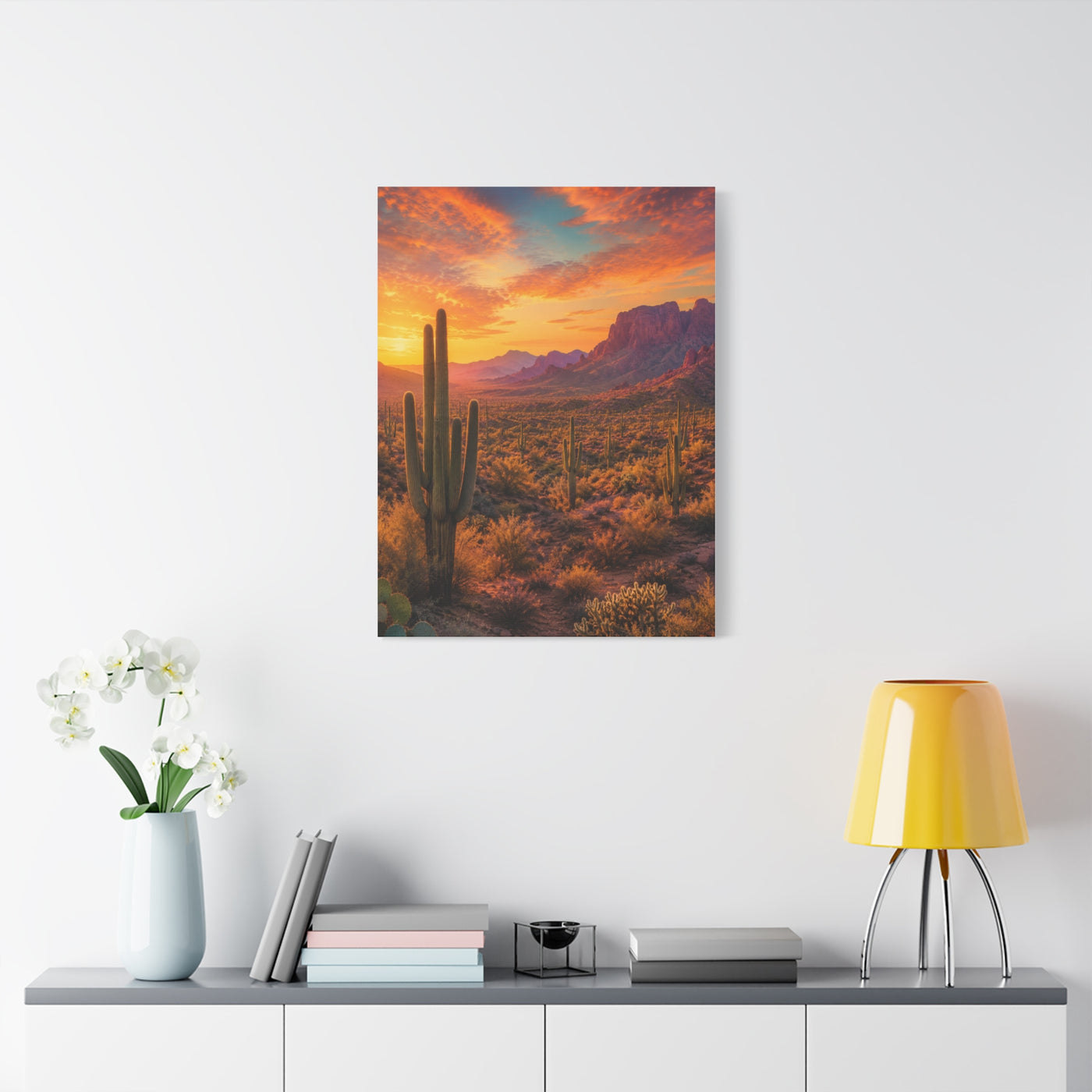 Golden Hour Saguaro Desert Southwest Wall Art & Canvas Print
