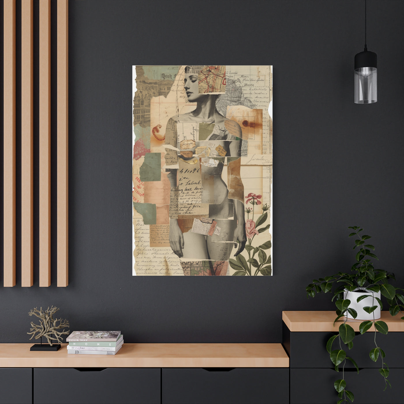 Mixed Media Nude Composition Wall Art & Canvas Print