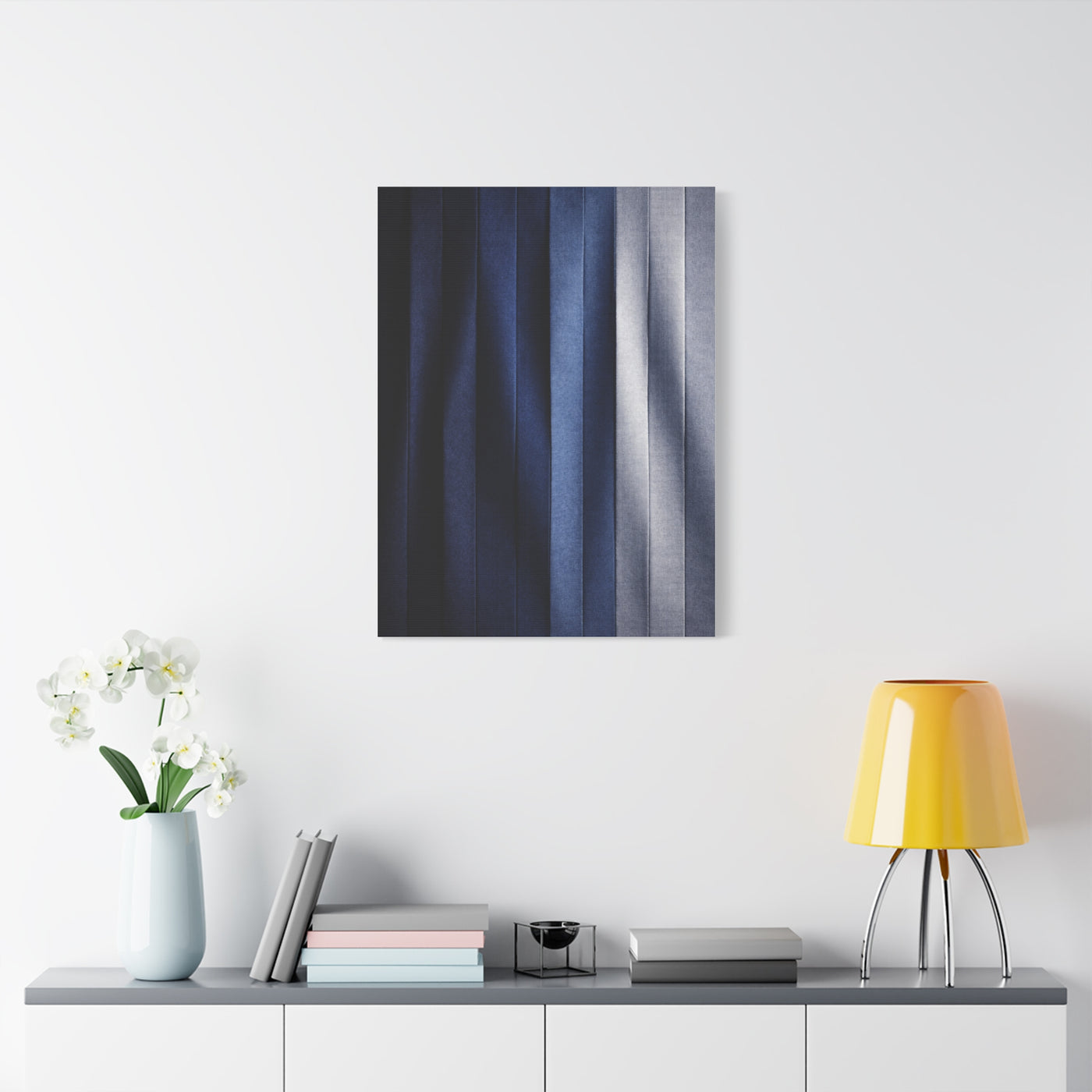 Textile Pleated Navy Composition Wall Art & Canvas Print