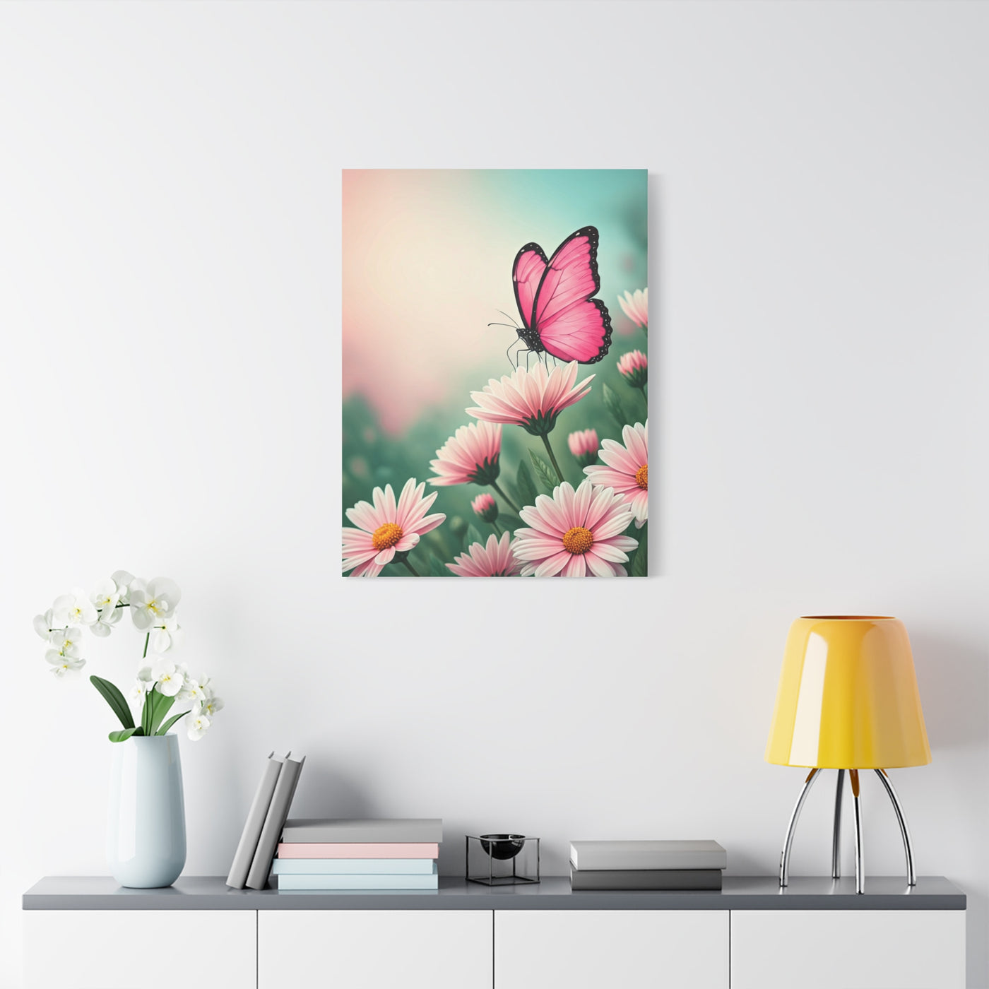 Pink Petal Butterfly Dream Wall Art & Canvas Prints