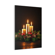 Christmas Candlelight Evergreen Centerpiece Wall Art & Canvas Print
