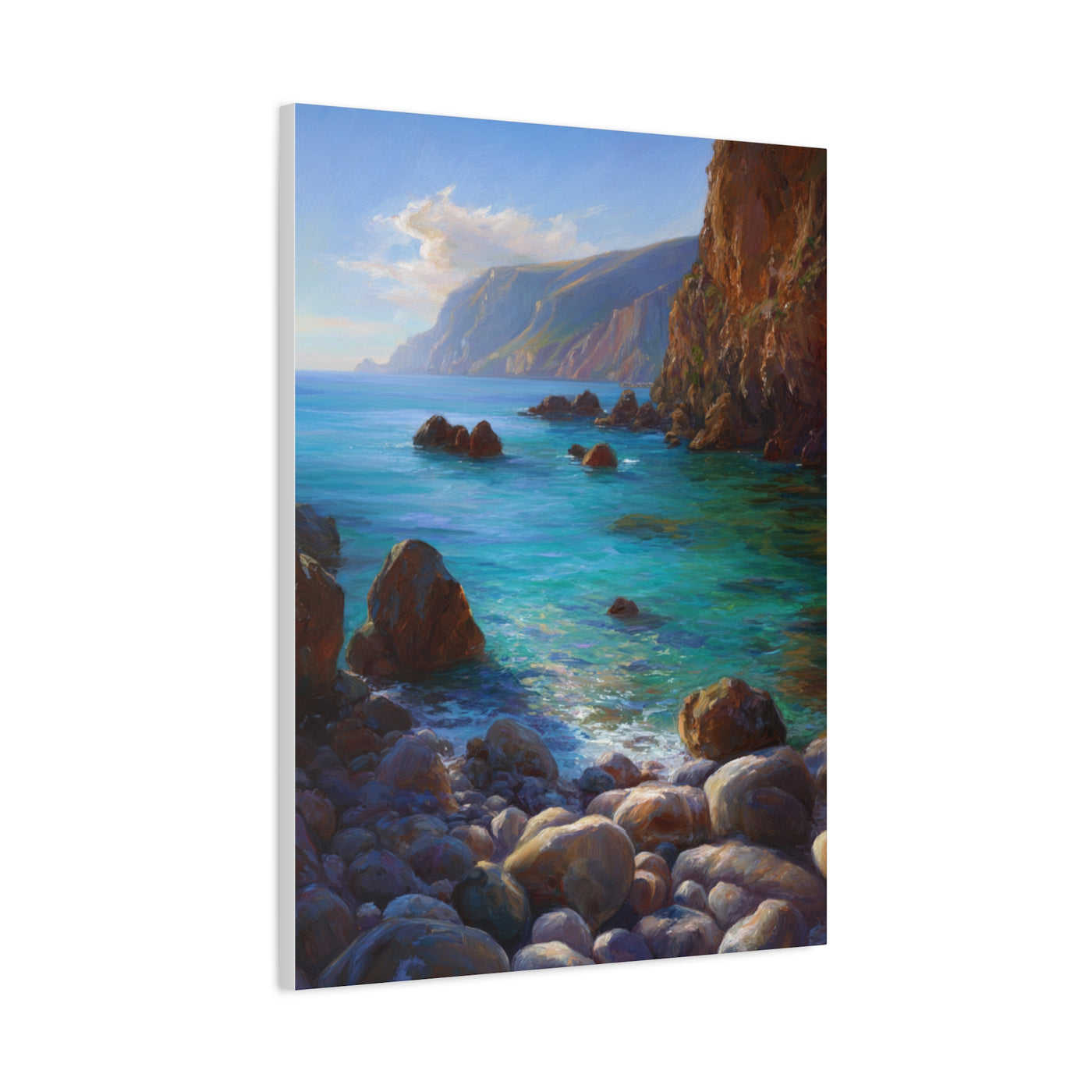Quiet Turquoise Coastal Cove Wall Art & Canvas Print