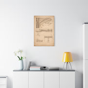 Grand Piano Blueprint Study Wall Art & Canvas Print