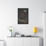 Moonlit Skeleton Rider Desert Journey Wall Art & Canvas Print