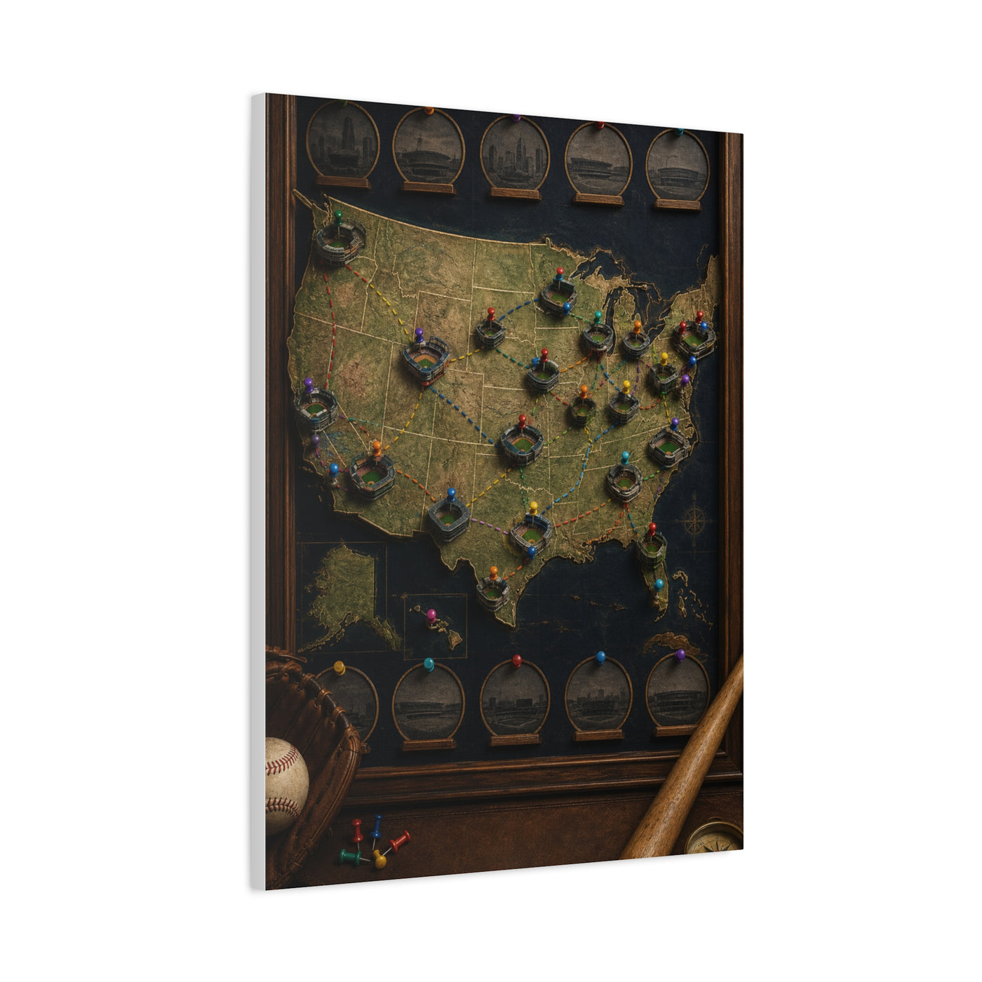 Interactive Stadium Tracker Map Sports Wall Art & Canvas Print