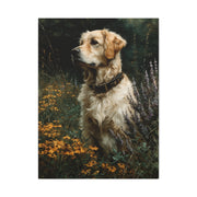 Golden Retriever Wildflower Portrait Wall Art & Canvas Print