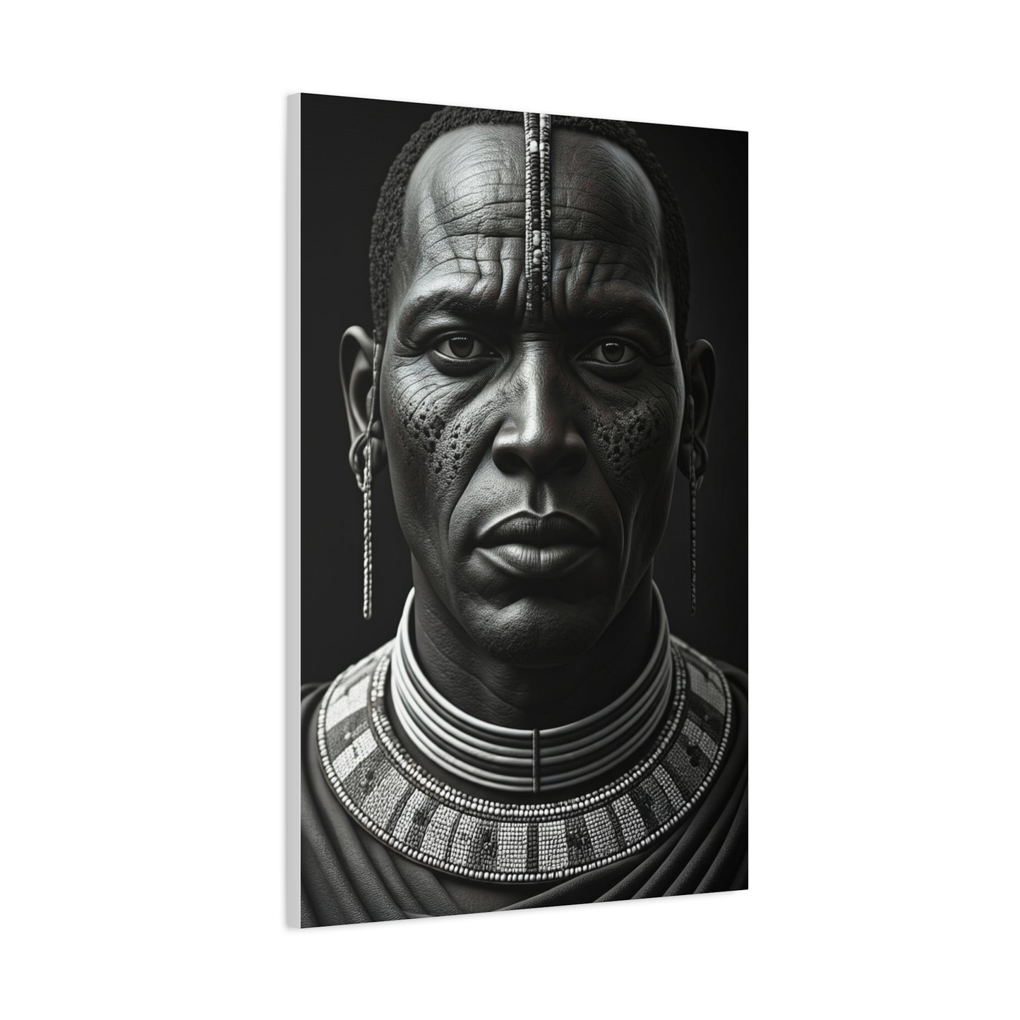Tribal Elder with Ornamental Collar Wall Art & Canvas Prints