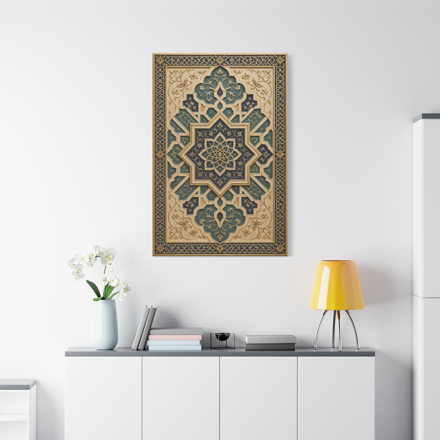 Ornate Islamic Geometric Relief Wall Art & Canvas Print