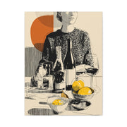 Minimalist Line Art Dining Scene Wall Art & Canvas Print
