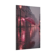 Dreamy Pink Umbrella Rain Scene Wall Art & Canvas Print