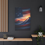 Mountain Horizon American Flag Tribute Wall Art & Canvas Prints
