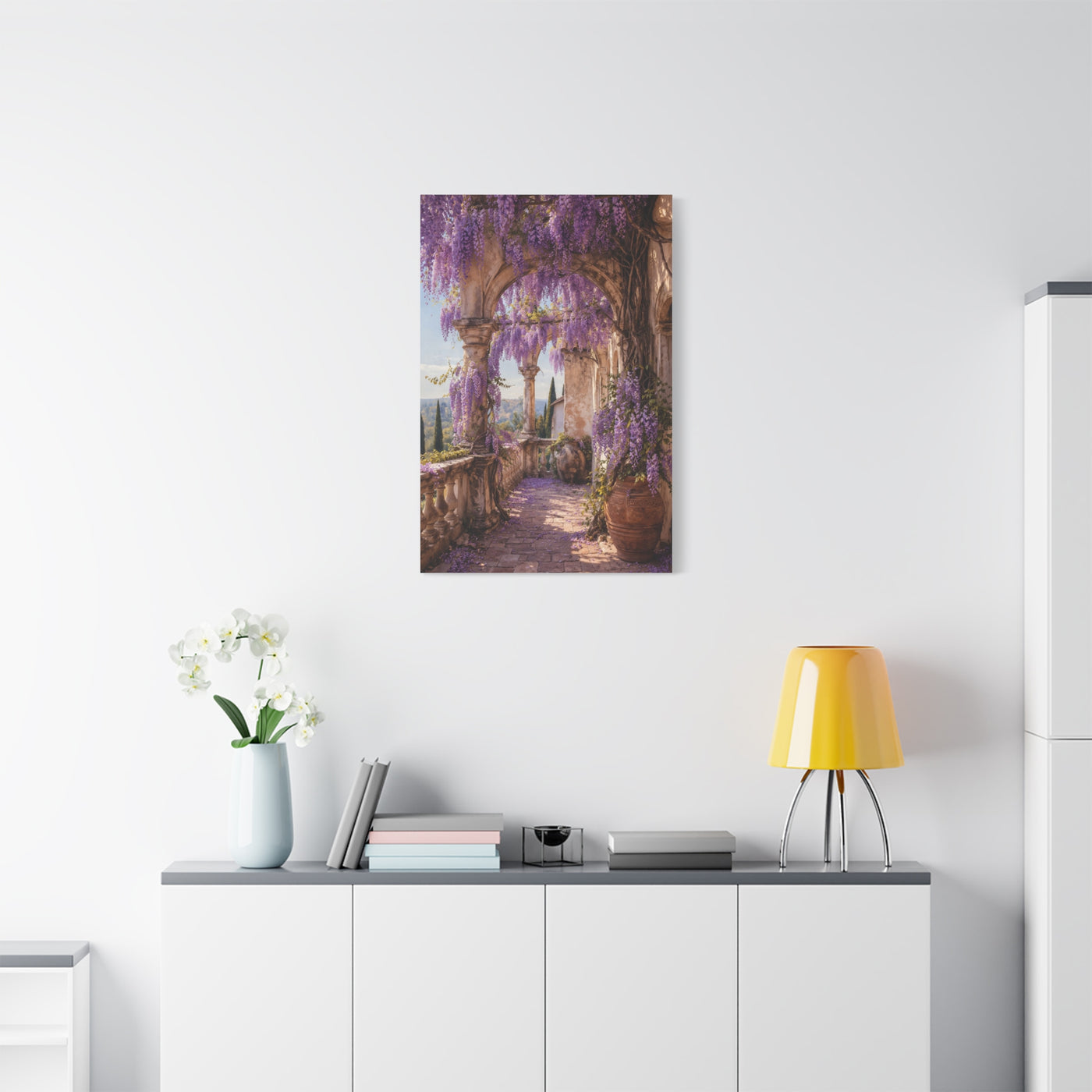 Wisteria Stone Terrace Garden Wall Art & Canvas Print