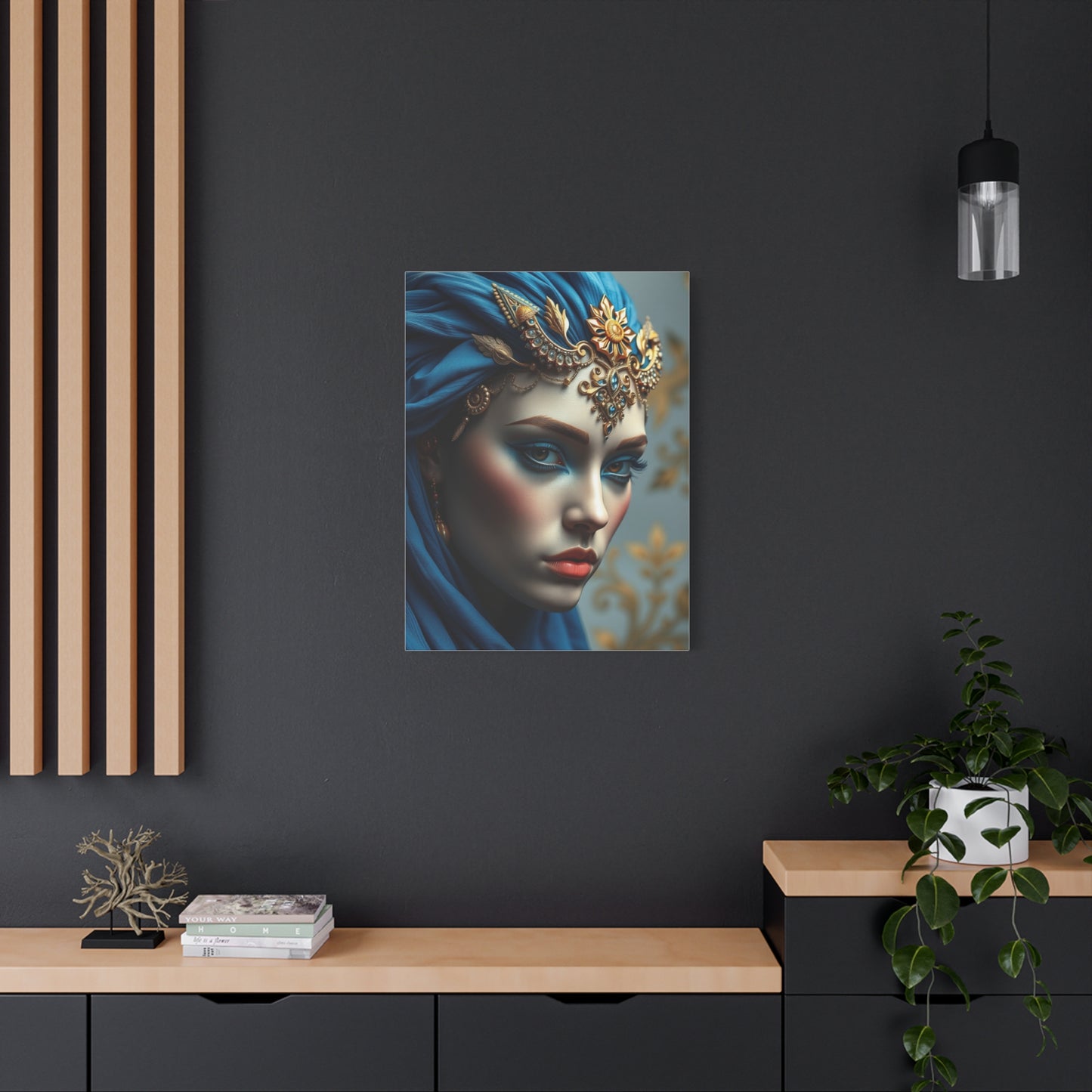 Blue & Gold Art Premium Gallery Wall Art & Canvas Print