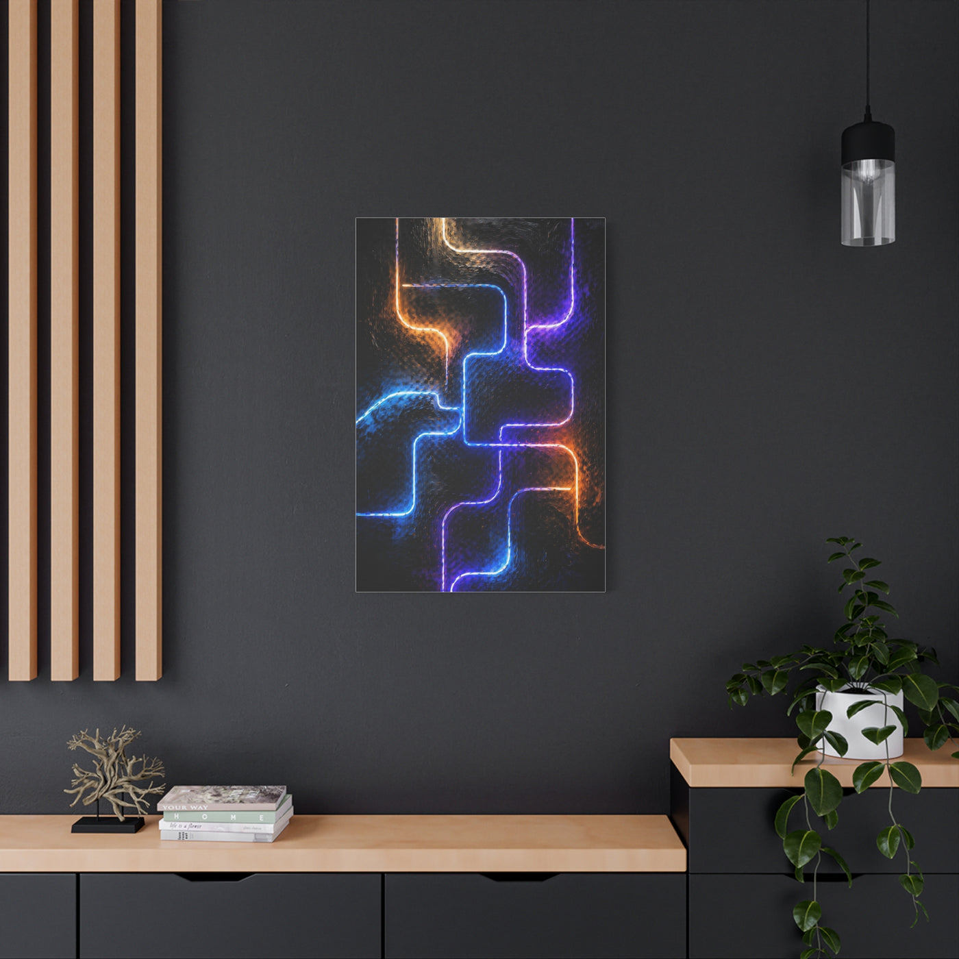 Neon Innovation Circuit Flow Wall Art & Canvas Print