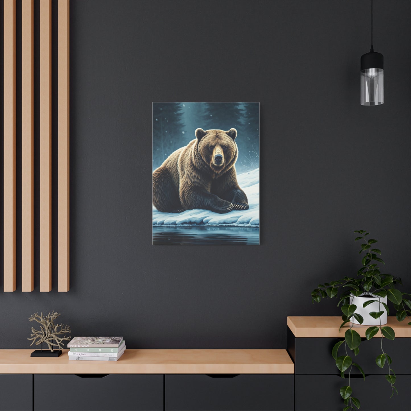 Winter Forest Brown Bear Wall Art & Canvas Prints