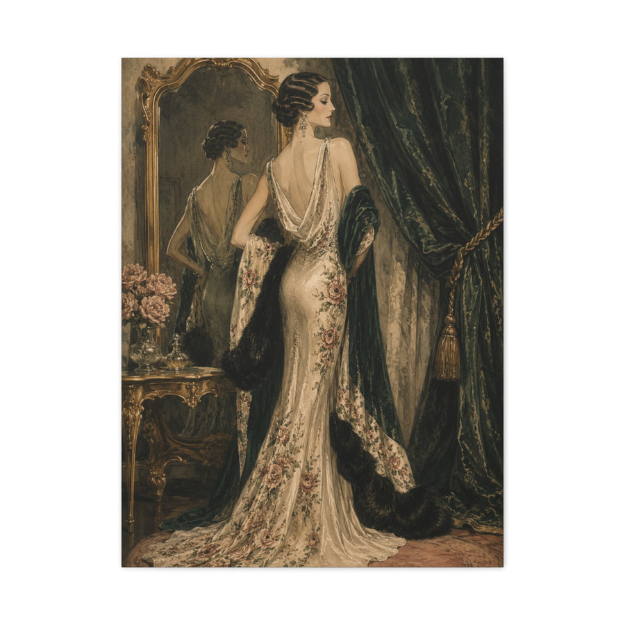 Art Deco Couture Evening Portrait Wall Art & Canvas Print