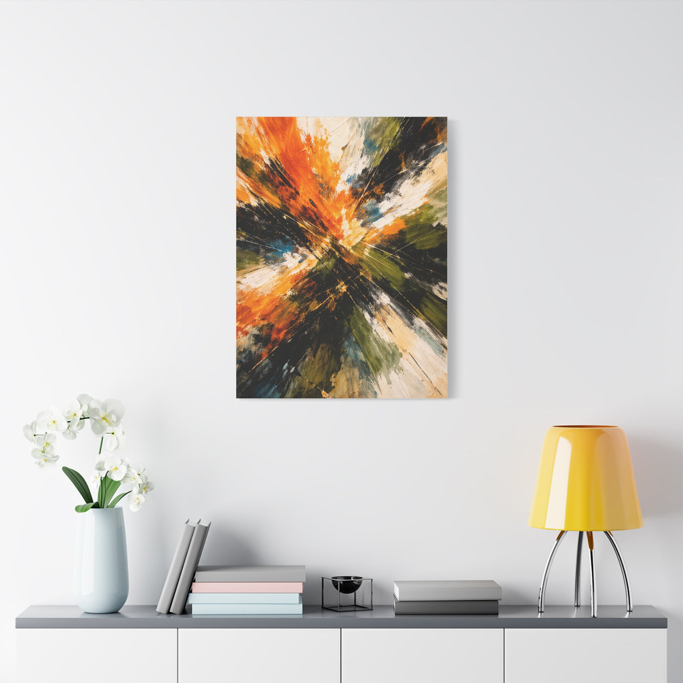 Radiant Orange Explosion Abstract Wall Art & Canvas Print