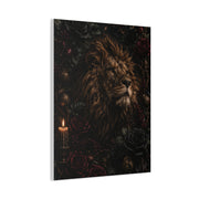 Dark Floral Lion Dramatic Portrait Wall Art & Canvas Print