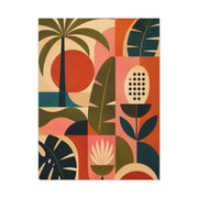 Mid-Century Geometric Tropical Composition Wall Art & Canvas Print