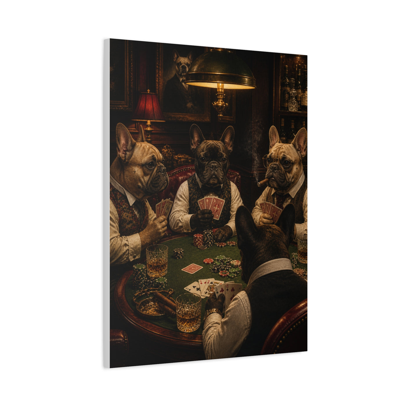 French Bulldog Poker Club Wall Art & Canvas Print
