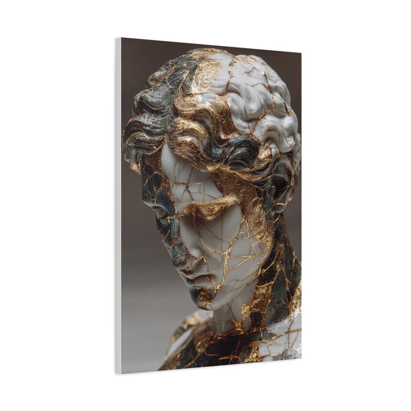 Marble And Gold Kintsugi Sculpture Wall Art & Canvas Print