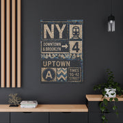 Subway Tile Mosaic Typography Wall Art & Canvas Print