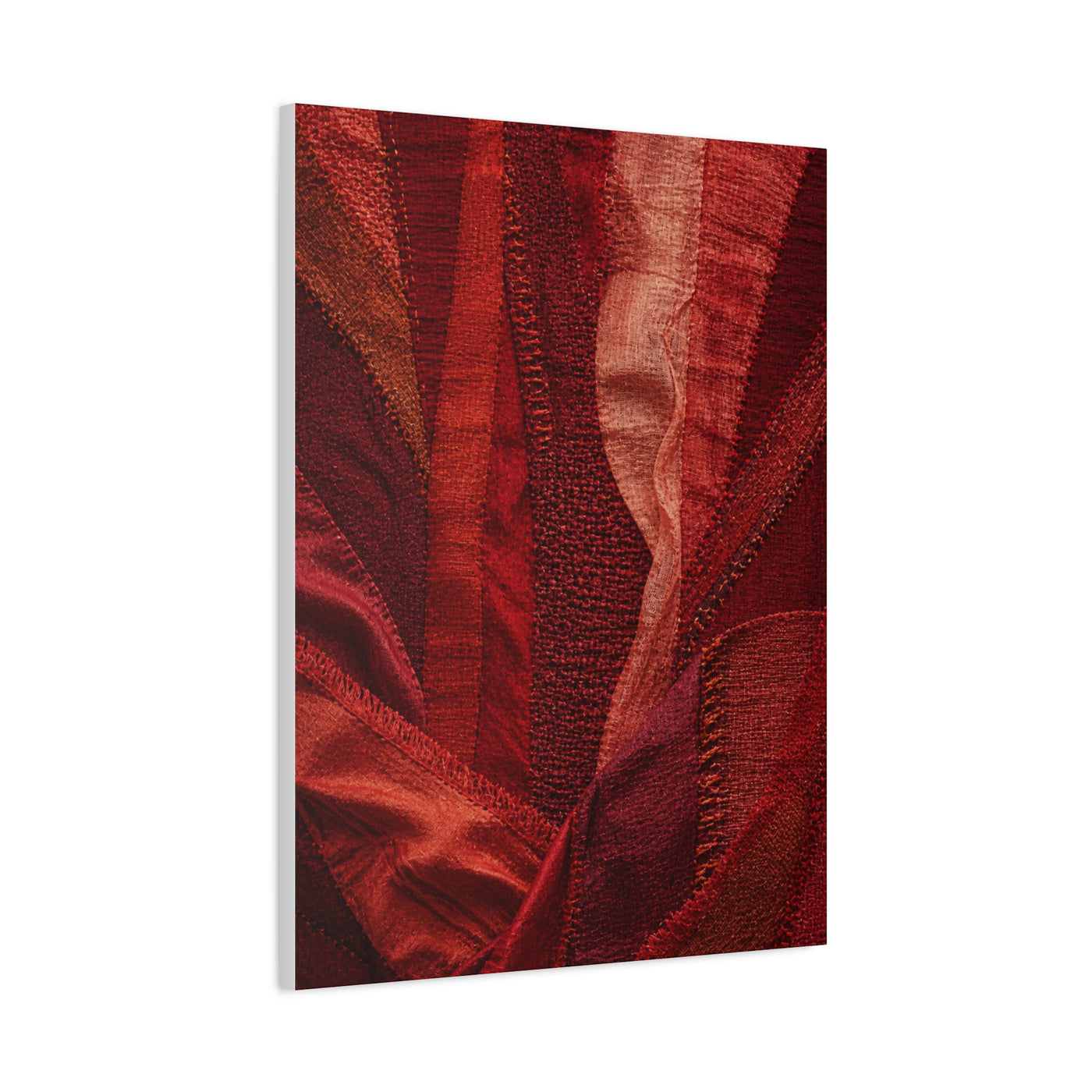 Red Textile Layered Fabric Abstraction Wall Art & Canvas Print