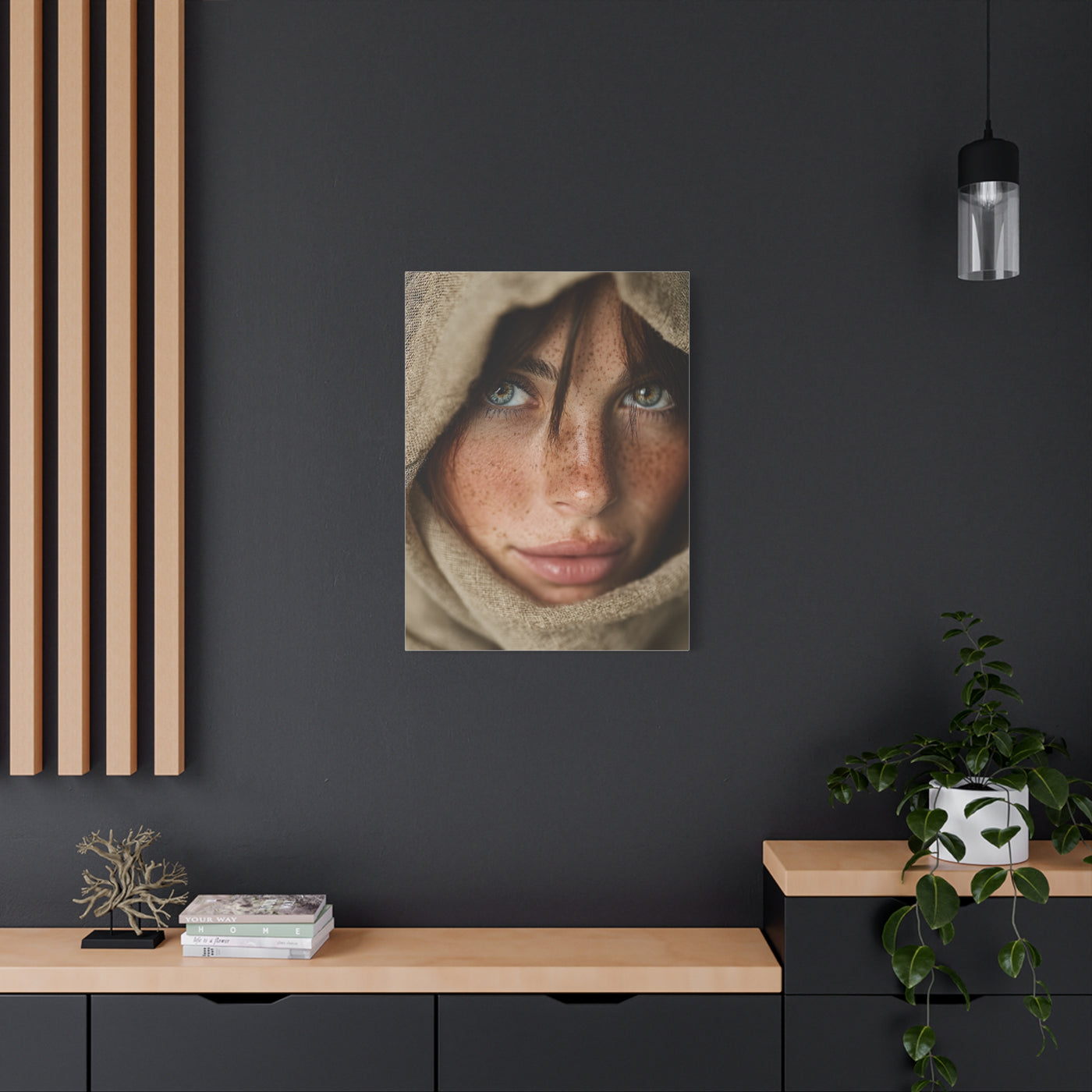 Freckled Muse Linen Hood Portrait Wall Art & Canvas Print